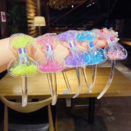 Lingchuan girl's small diamond bow hairpin children's hairband Korea does not hurt the head princess baby toothed anti-slip headband female 4# color