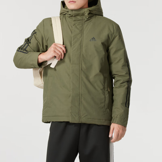 阿迪达斯 （adidas）外套男女棉服2024冬季新款户外防寒服宽松防风保暖连帽棉衣运动服 IV9230/岩层橄榄绿 M