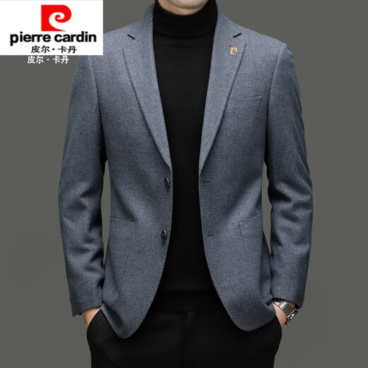 Pierre Cardin high-end autumn and winter cashmere suit men's business high-end men's casual smooth woolen suit jacket navy blue 5558 style 175 yards recommended 130Jin Jin equals 0.5kg -140Jin Jin equals 0.5kg