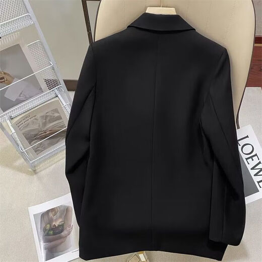 KAHTOP2026 Spring and Autumn New Style Small Suit Jacket Women Korean Style Straight Casual Fashion Temperament Slim Suit Top MIM Black XL 115-125Jin Jin is equal to 0.5 kg
