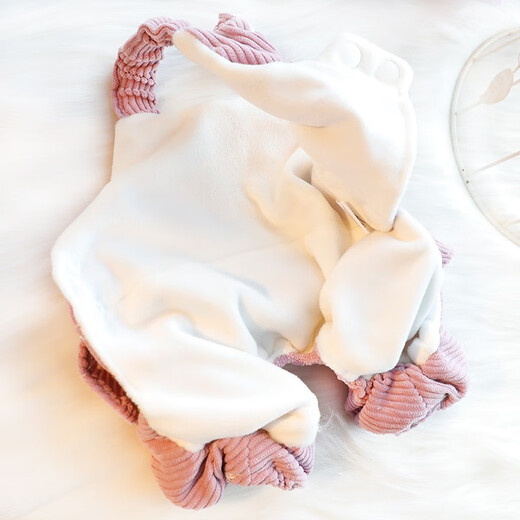 Vêtements de chiots de canard hip-hop, vêtements chauds d'automne et hivernaux, salopettes en dentelle en velours côtelé, vêtements à quatre pattes de chien, manteau en coton, vêtements en peluche, sangle en dentelle pourpre M-Songée 5-7 Jin [Jin est égal à 0,5 kg]