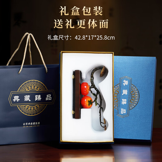 Nuoshiman Persimmon Ruyi Ornamentos Oficina Sala de estar Entrada Gabinete de vinos Decoración Artesan