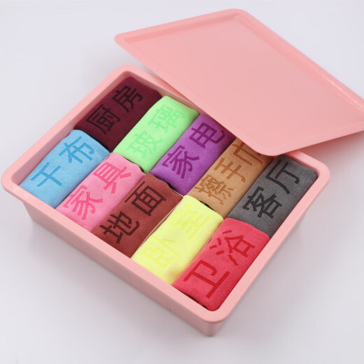 Lilang classified towel rag thickened water-absorbent lint-free housekeeping fiber classified towel kitchen car wash cleaning wipe one blue dry cloth