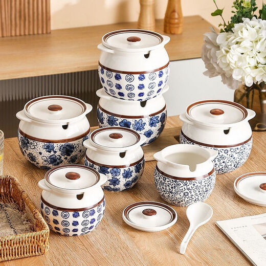 High-temperature ceramic lard jar, thickened amphora oil bottle with spoon and lid, seasoning jar, chili oil bottle, Uncaria thickened with spoon 5Jin Jin is equal to 0.5kg 2500ml