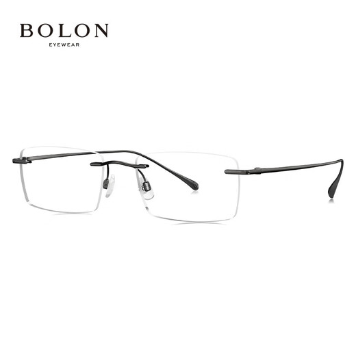 BOLON暴龙眼镜光学眼镜架β钛镜框男商务无框近视眼镜BT1591 B10-碳枪色 单镜框