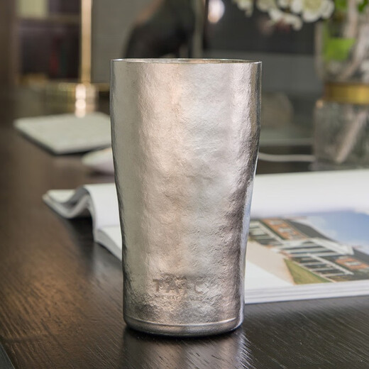 TAIC Titanium pure titanium beer cup double-layer vacuum water cup titanium cup juice cup milk cup coffee cup Hercules cup ultra-light high-end gift cup Haoyue Silver