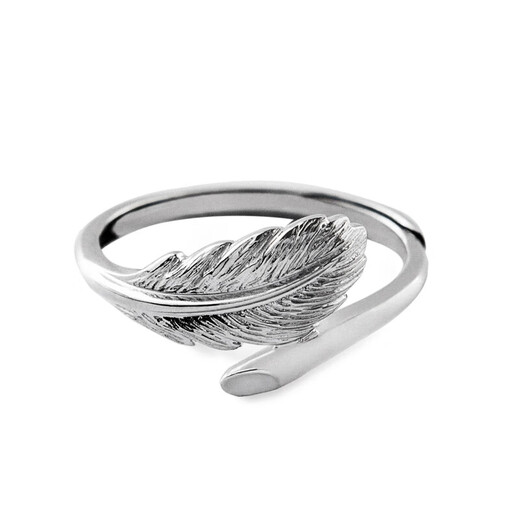 Jincaifu pt950 platinum ring feather ring live ring simple women's tail ring platinum wedding ring feather live ring about 4g