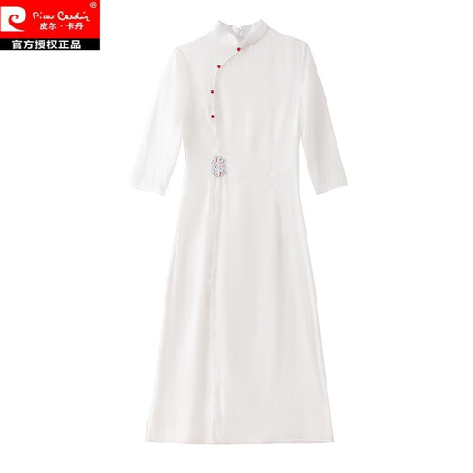 Pier Cardin Chinese Zen Women's Tea Clothing Women's Summer Set Autumn Chinese Style Hanfu Improved Cheongsam Two Tea Artist Clothing White Set M