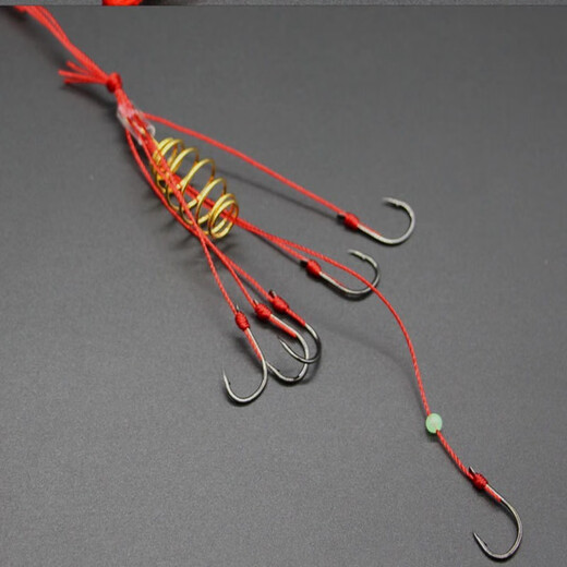 Xu Qixing four sets of 5+ imported Iseni explosive hook fish hook set throwing pole sea pole hook fishing supplies fishing gear No. 10 (4 sets)