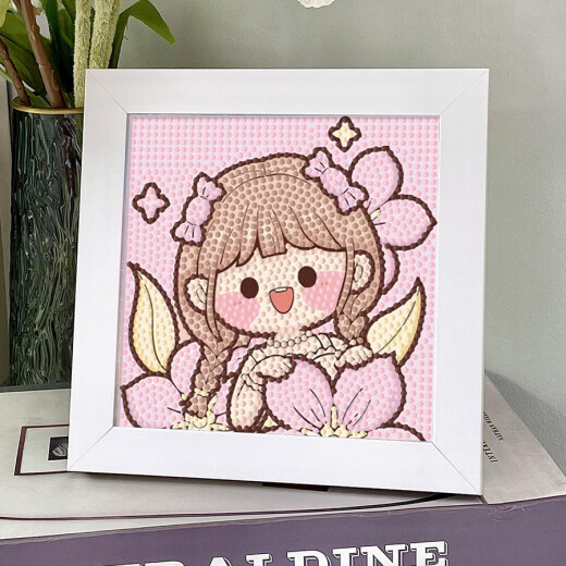 何佳功diy手工制作钻石画卡通钻石画满钻贴画送女友闺蜜礼物少女心 6198公主+画布+钻石+工具+相框
