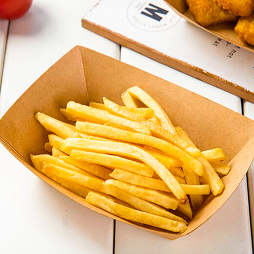 Edo disposable kraft paper boat box, disposable chicken popcorn open box, French fries box, fried chicken nuggets picnic box, 20 pieces