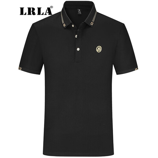 LRLA модный бренд, вышитая рубашка поло с короткими рукавами для мужчин Slim Summer Thin New Style Business Casual Late LateLeed Fot Top 681 Smoke Grey 2xl