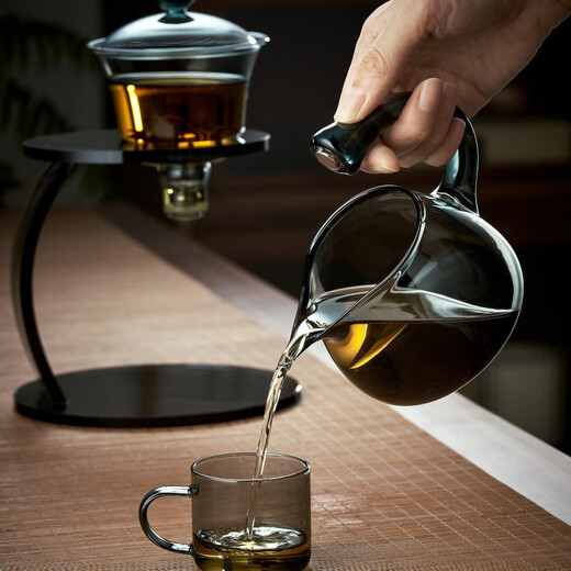 Quandu (Quandu) Quandu glass semi-automatic tea set, lazy household induction teapot, kung fu tea cup for brewing tea, Denggao Qinghui automatic tea set
