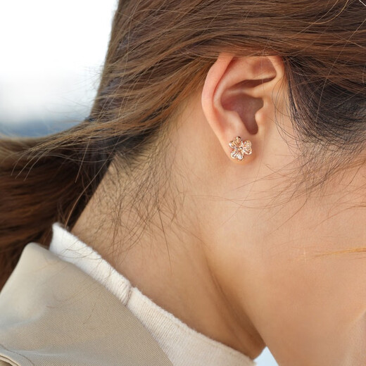 Chow Sang Sang 18K rose gold rose gold mint series earrings for women 92075E Pricing