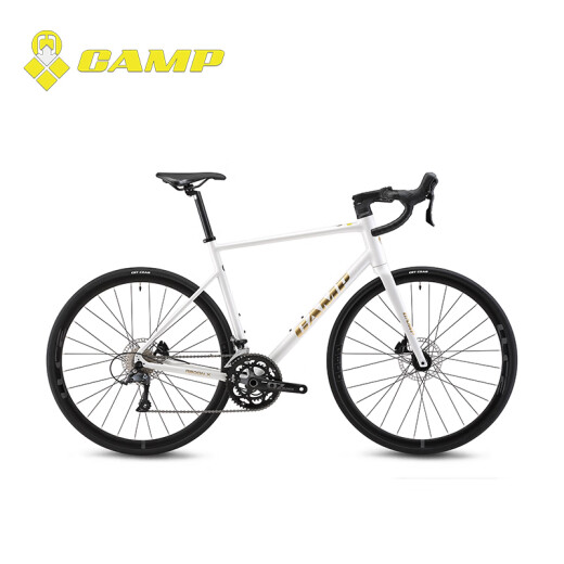 坎普（CAMP）RADONX 自行车铝合金车架公路车18变速顺泰纯油碟刹单车弯把赛车 珍珠白 18速 490码 700C