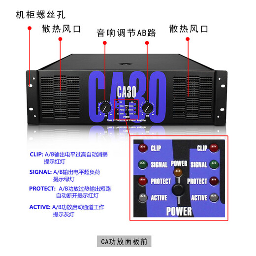 MEIMI CA power amplifier audio high-power pure post-stage professional stage full-range speaker subwoofer performance amplifier KTV stage performance four-channel amplification CA6=650X650W