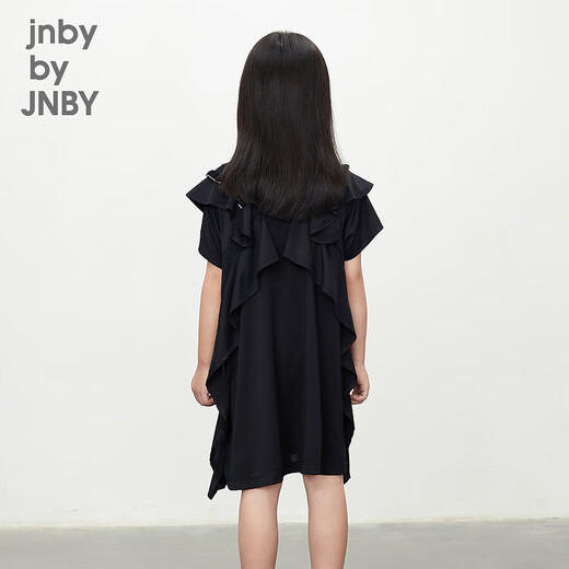 jnby by JNBY【运动系列】江南布衣童装防晒短袖连衣裙夏女童儿童1O4G12590 001/本黑 110 cm