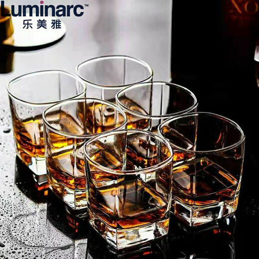 乐美雅 LUMINARC乐美雅威士忌啤酒酒杯一套装四方洋酒杯子三两白酒杯家用水晶玻 圆款两支洋酒杯200ml-13791