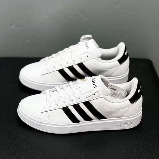 Adidas offizielle Herrenschuhe Neues Leder Leichtes Top bequemer Freizeitschuhe modische vielseitige Brettschuhe Jugend-Runde Sportschuhe GW9195/Drei Streifen heben die Marke 39 hervor [empfohlene Fußlänge 24 cm]