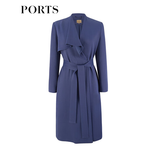 PORTS Baozi same style new women's slightly wrinkled texture waist windbreaker LL8T011KFE011 Persian blue L (8)