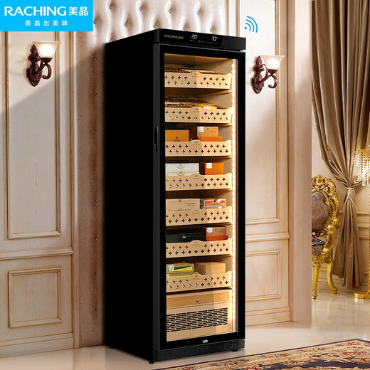 Meijing (raching) MON3800A WIFI smart solid wood horizontal line constant temperature constant temperature cigar cabinet temperature control humidity cigar humidifier home starry black (Spanish cedar wood shelf) + ammonia purifier