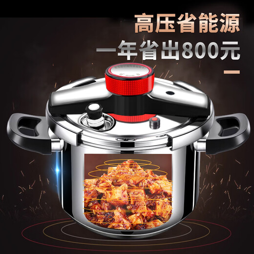 German explosion-proof 304 stainless steel induction cooker universal gas open flame pressure cooker household pressure cooker large commercial pot upgraded to supreme explosion-proof 4-6 people 22cm 5L
