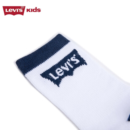 Levi s Levi's boys and girls mid-length socks 2 pairs autumn new children's socks big and small Titan blue 2 pairs 5-7 years old recommended foot length 16-18cm
