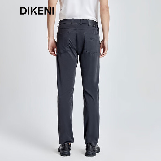 迪柯尼（DIKENI）【高端针织】轻奢男装新品简约百搭四面弹0压休闲裤 黑色 32 80A