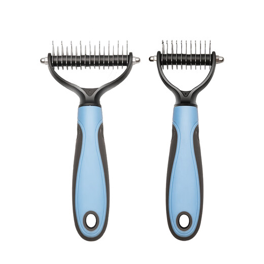 Tanizaki pet double-sided knotting comb, cat and dog hair removal comb, general hair smoothing comb, does not hurt the skin, orange-large size