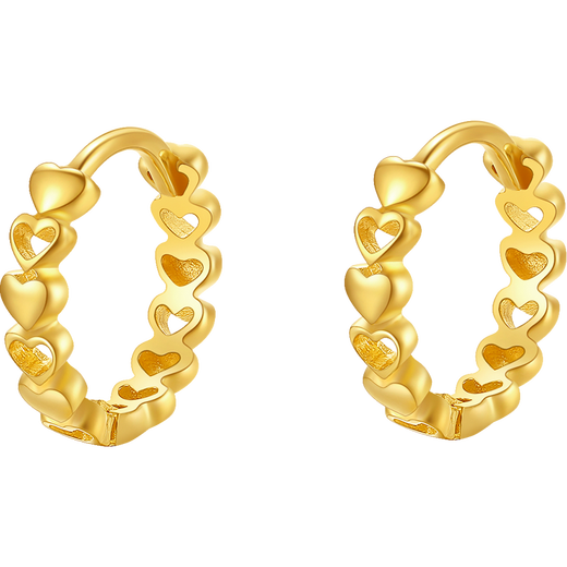Saturday Blessing Yellow 18K Gold Earrings Love Gold Earrings Earrings Girls Birthday Gift C0913183 Pair