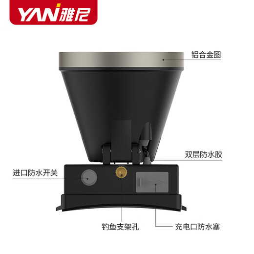 雅尼（YANI） 736F头灯强光充电超亮头戴式手电筒锂电超长续航户外照明led矿灯 YN-736S黄光+USB插头