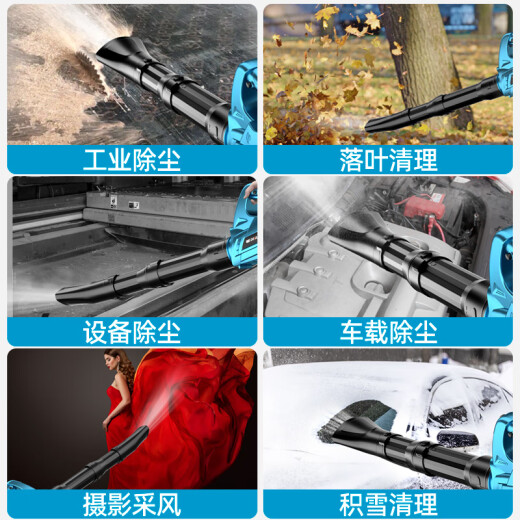 德韵鼓风机工业锂电充电吹风机吹灰机大功率清灰吹尘除尘神器电动农具 德韵-龙吟暴风枪688VF一电一充