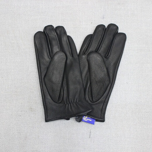 Genuine leather gloves for men and women in autumn and winter plus velvet and thickened warm deerskin gloves for riding and driving motorcycles thin style black thin style (L)