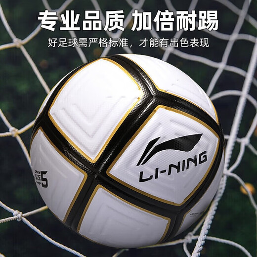 李宁足球5号学生考试标准用球专业比赛训练青少年儿童户外运动4号球 4号701-1训练贴皮球