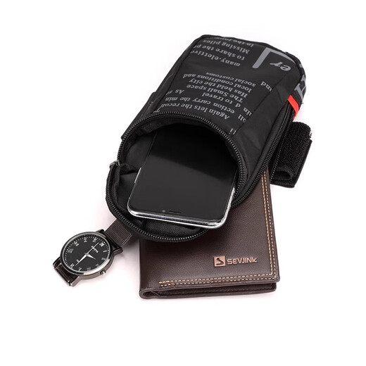 GPHF Japanese outdoor running arm bag for men and women sports morning running fitness mobile phone arm bag thin wrist bag mobile phone bag dark blue