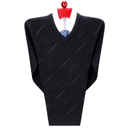 Hengyuanxiang Cardigan Men 100 Cardigan Men de mediana edad en espesor en V en el collar de pollo de invierno Collar Collar Collar de mediana edad.