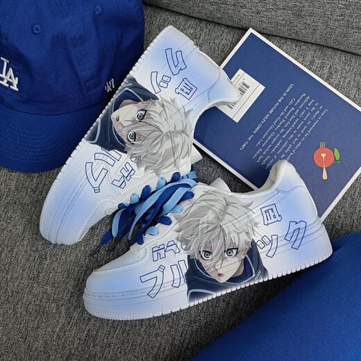 Sakura Blue Prison Blue de marque conjointe Chaussures de douleur anime pour hommes et automne, couple de sport de printemps et automne, Huili Ganyu Low Top Board Chaussures (bleu rose) Z2694D 44