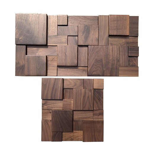 Huaxin Shuo Massivholz Mosaik Hintergrund Wand Neues chinesisches Wohnzimmer und Essunternehmen Bild Schwarz Walnuss Licht Luxus Seine schwarze Walnuss 6625-1 reguläres Dünnmodell 30x60