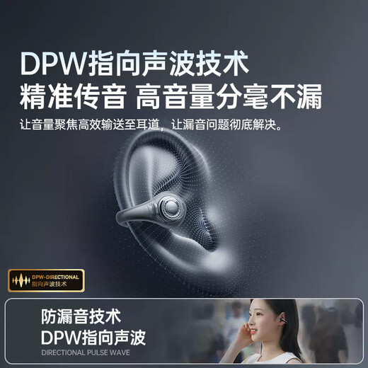 PVF 2025 new style | Berlin Voice Bluetooth headset ear clip type suitable for Sony bone conduction concept open sports running wireless call noise reduction does not enter the ear and hang the ear