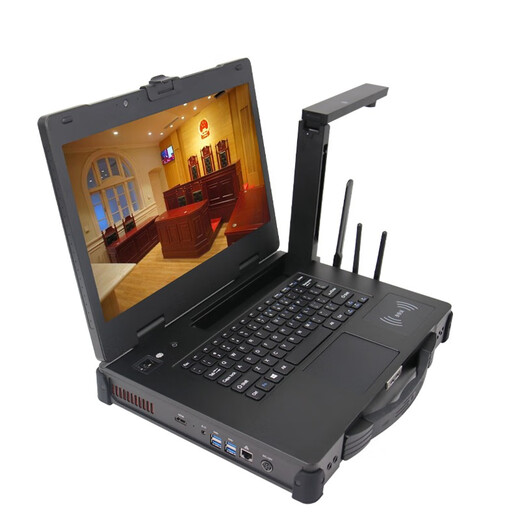 Lanju Technology (EVAK) 15,6-Zoll-High-Definition-Front- und Rückseiten-Touch-Dual-Screen-verstärkter Laptop, tragbare elektronische Beweiserfassungs-All-in-One-Maschine mit integriertem Datenerfassungsmodul, Dual-Screen-tragbare Strafverfolgungsmaschine, integriert mit Porträt, physischen Beweisen, Fingerabdrücken, Personalausweis, Sammlung von Umweltfaktoren und anderen Funktionen
