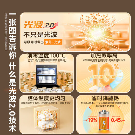 Midea Disinfection Cabinet Embedded Home Newly Upgraded Light Wave 2.0 110L Double-layer Large Capacity Tableware Cupboard Tableware Baby Bottle Two-Star 110L 90Q15S Pro Disinfection Cabinet