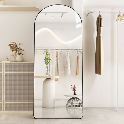 Xinyi Hongyun cream style explosion-proof full-body mirror landing Internet celebrity home fitting mirror three-dimensional mirror clothing store dressing mirror bedroom mirror fresh white hanging dual-purpose 50*160/HD explosion-proof super white