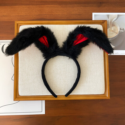 Meng Junchen can bend sweet long rabbit ear headband rabbit headband, universal plush hairpin for adults and children, funny headband for women, white pink style
