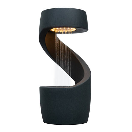 Waterfall of Sea, Sun, Stars, Light and Shadow, Modern Simple Atmosphere Light Decoration, Housewarming Gift, Balcony Terrace, Courtyard Water Decoration, Circulating Water, Black Gray