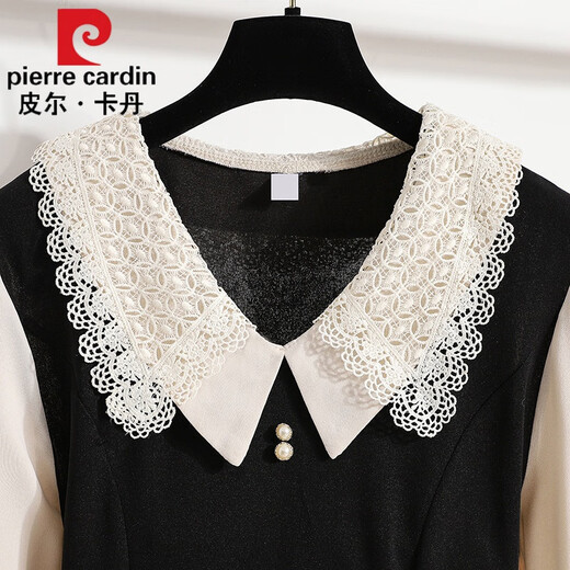 Pierre Cardin (Pierre Cardin) sexy dress, feminine, fragrant, French style, small A-line skirt 2025 new spring and autumn dress, black XL 120-140Jin Jin is equal to 0.5 kg