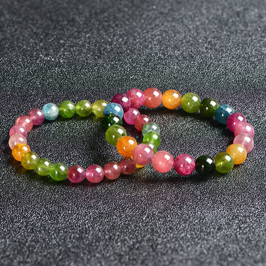 Tourmaline bracelet Brazilian natural candy ladies couple single circle bracelet old mineral loose bead color 10mm candy tourmaline bracelet