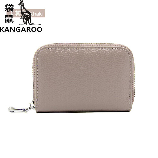 袋鼠（KANGAROO）名牌精致头层牛皮风琴卡包多卡位大容量防盗女士卡夹男卡片包真皮 黑色