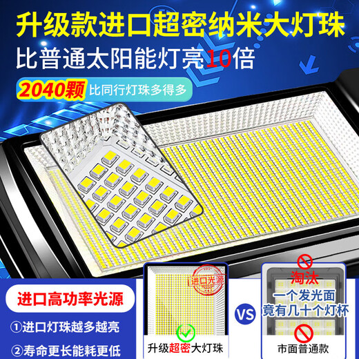 Yu Shuo Solar-Gartenleuchte für den Außenbereich, Radar, Induktion, ultrahelle LED-Hochleistungs-wasserdichte Beleuchtung, integriertes Licht, 3000 W, importierte Lampenperlen + Induktion + Fernbedienung, ca. 900 Quadratmeter