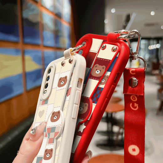 WAIDM适用iqoou1x手机壳vivo iqoo u1保护套女款vivo ipoou1x手机套腕带支架全包防摔硅胶壳iq00u1外壳 【斜跨红】HH1389 iQOO U1