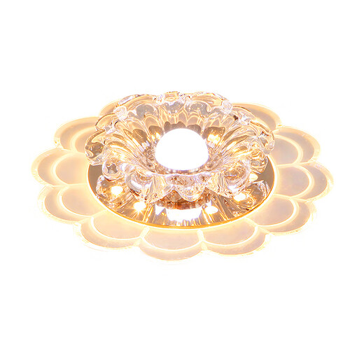 微伙客厅led射灯水晶过道灯走廊灯玄关灯嵌入式个性入户走道阳台筒灯 20CM-5W暖光【明装】